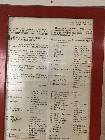 Приложение к пибьму от 10 января 1985 года ролетарии всех Примерный перечень зарубежных стран. соединяйтесь! ЛЕНИНСКИЙ КОМ- музыкальных групп и исполнителе в УНИСТИЧЕСКУ репертуаре которых содержатся 