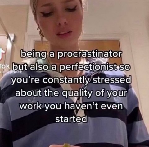 procrastinator вы Dut also а you're constantly stressed about the quality of your work you even Started