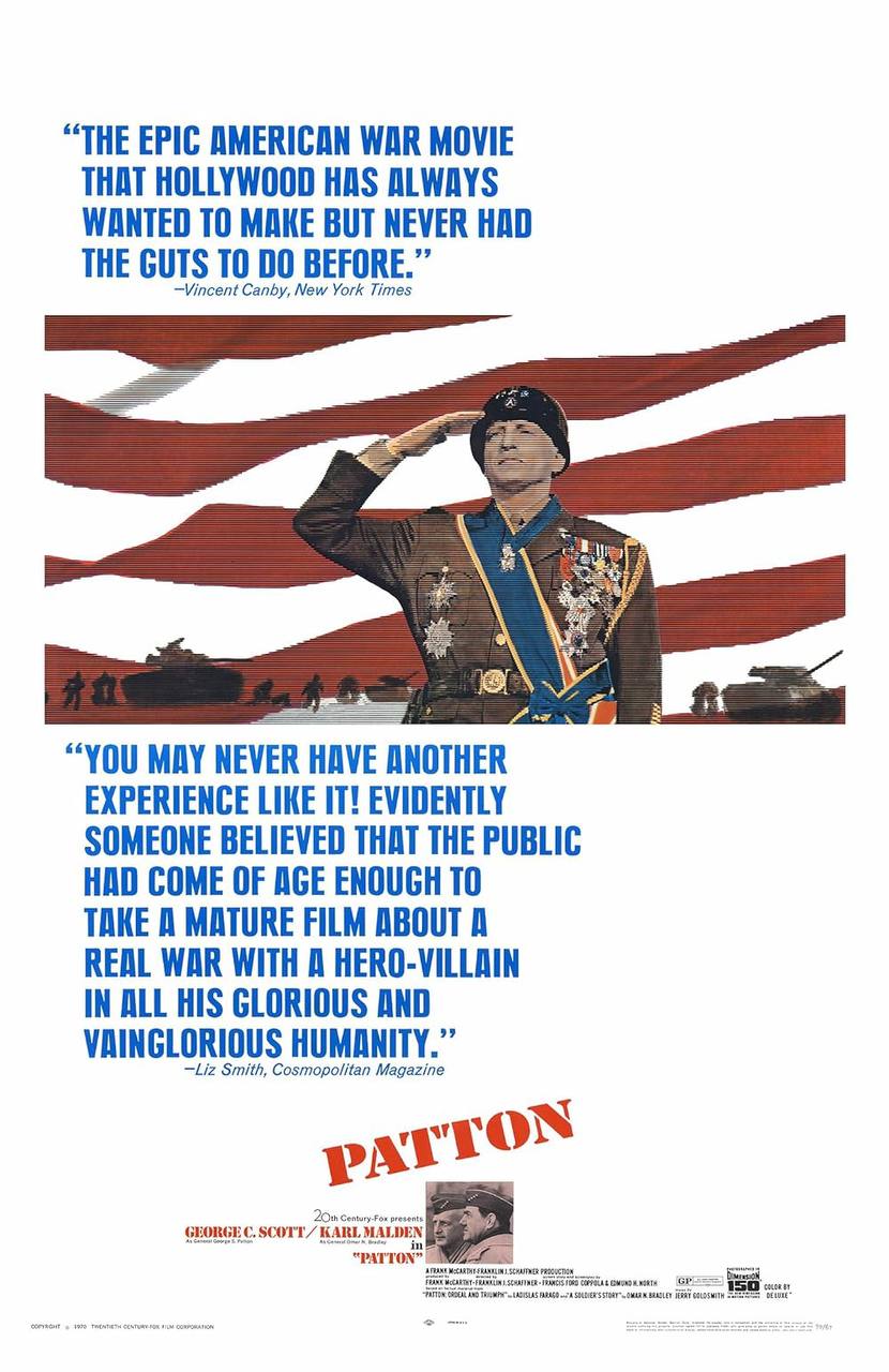 Паттон (1970)

Портрет эпохи второй мировой войны через призму нарциссизма, всепоглощающего эгоизма и желания на самом деле маленьких людей, мнящих себя гигантами, обрести бессмертие через величие нас