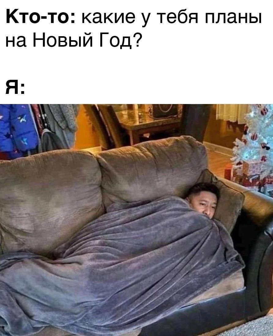 Кто-то: какие у тебя планы на Новый Год? Я: