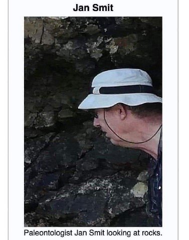 Jan Smit я Paleontologist Jan Smit looking at rocks
