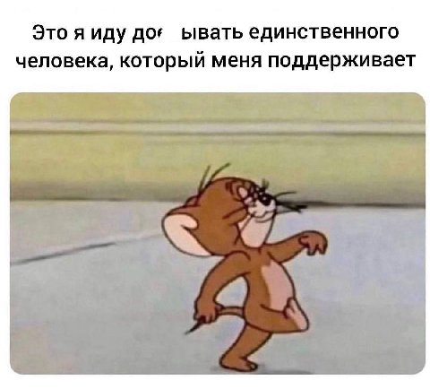 Это я иду до’ ывать единственного человека, который меня поддерживает