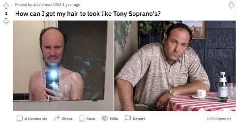 Posted u/spielman2003 1 year ago 1 How сап 1 get my hair to look like Tony Soprano's? У 4 Comments (7 Share Save Hide [5 Report 53% Upvoted