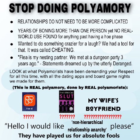 DOING POLYAMORY RELATIONSHIPS NOT NEED TO BE MORE COMPLICATED YEARS OF BONING MORE THAN ONE PERSON yet NO REAL WORLD USE FOUND for anything past having a hoe phase Wanted to something crazier for a la