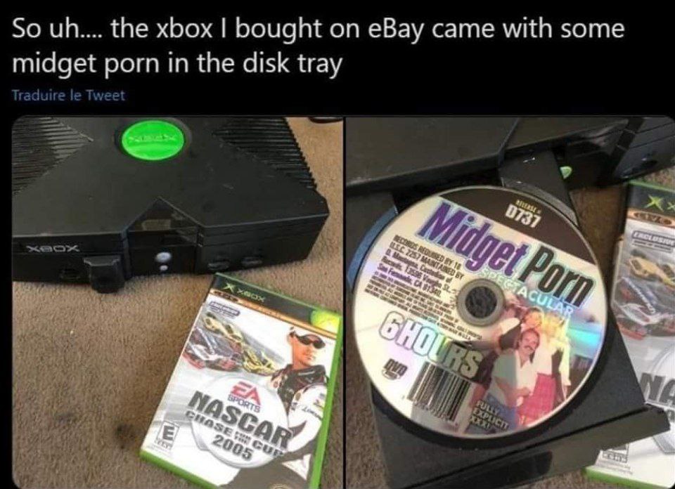 So the xbox bought on eBay came with some midget porn in the disk tray 20