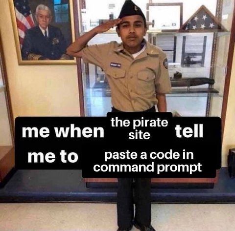 НЕ: the pirate me when site tell me to paste a code in prompt