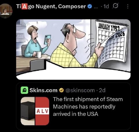 14 (2 Nugent, Composer С Skins.com @skinscom The first shipment of Steam Machines has reportedly arrived in the USA