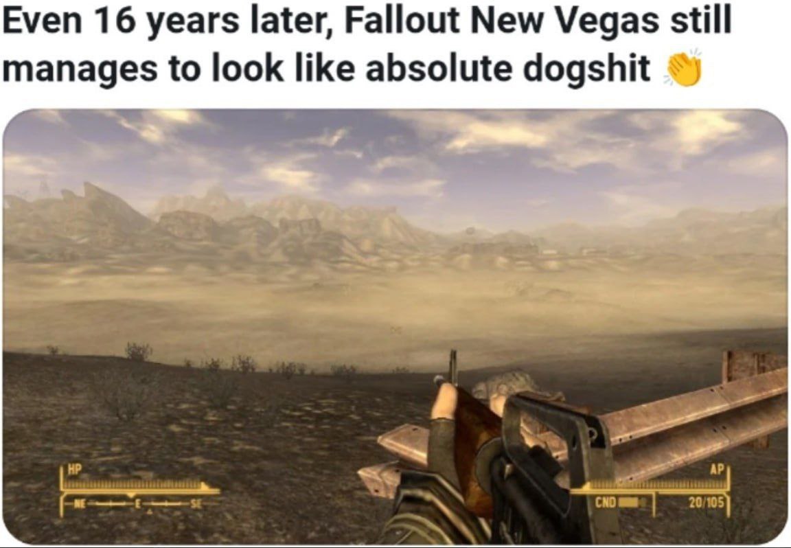 Even 16 years later, Fallout New Vegas still manages to look like absolute dogshit CNO 20/105