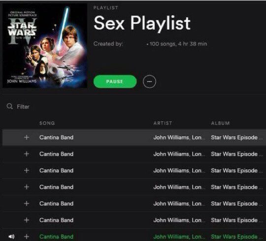 LAYLIST Sex Playlist Created +100 songs; 4 min JOHN ams: О. Fite: SONG A Cantina Band Star Wars Episode Cantina Band John Williams. Lon Star Wars Episode Cantina Band John Williams, Star Wars Episode 