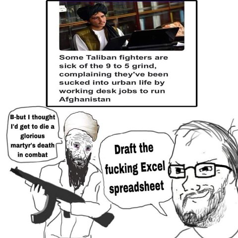 Some Taliban fighters are sick of the 9 to 5 grind, complaining they've been sucked into urban life working desk jobs to run Afghanistan B-but thought get to diea glorious martyr's death in combat Dra