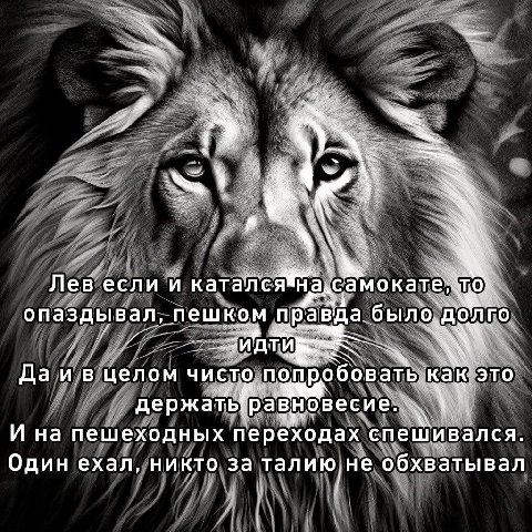 a Лев если и катался опаздывал, пешком правда было. долго А а целом чисто попробовать Kak это И на пешеходных переходах спешивался. Один ехал, никто за обхватывал