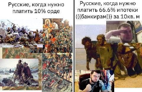 Русские, когда нужно Русские, когда нужно 0 платить 10% орде платить 66.6% ипотеки (((банкирам))) за я As 4 2220 yes heey и a