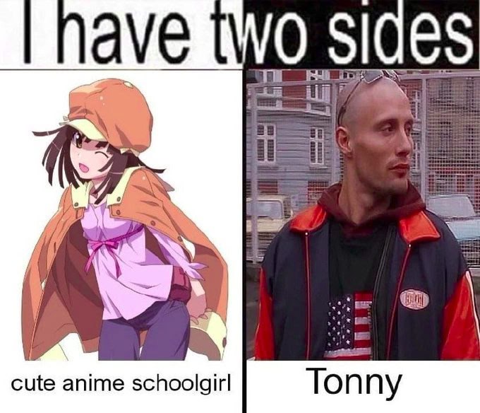 of С cute anime schoolgirl Ton