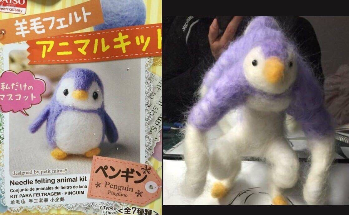 4 У? 1 petit Needle felting animal kit Pen Conjunto animales fieltro lana КИТ РАКА FELTRAGE 7