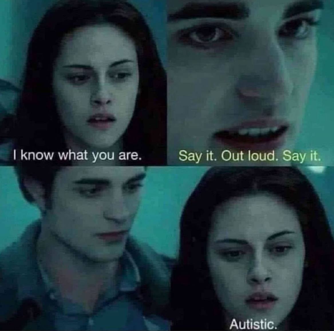 know what you are. Say it. Out loud. Say it. Autistic.