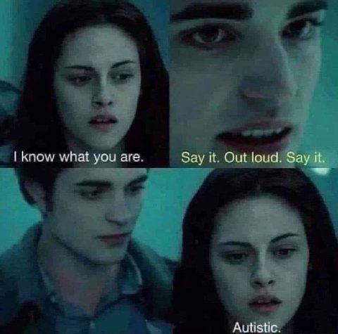know what you are. Say it. Out loud. Say it. Autistic.