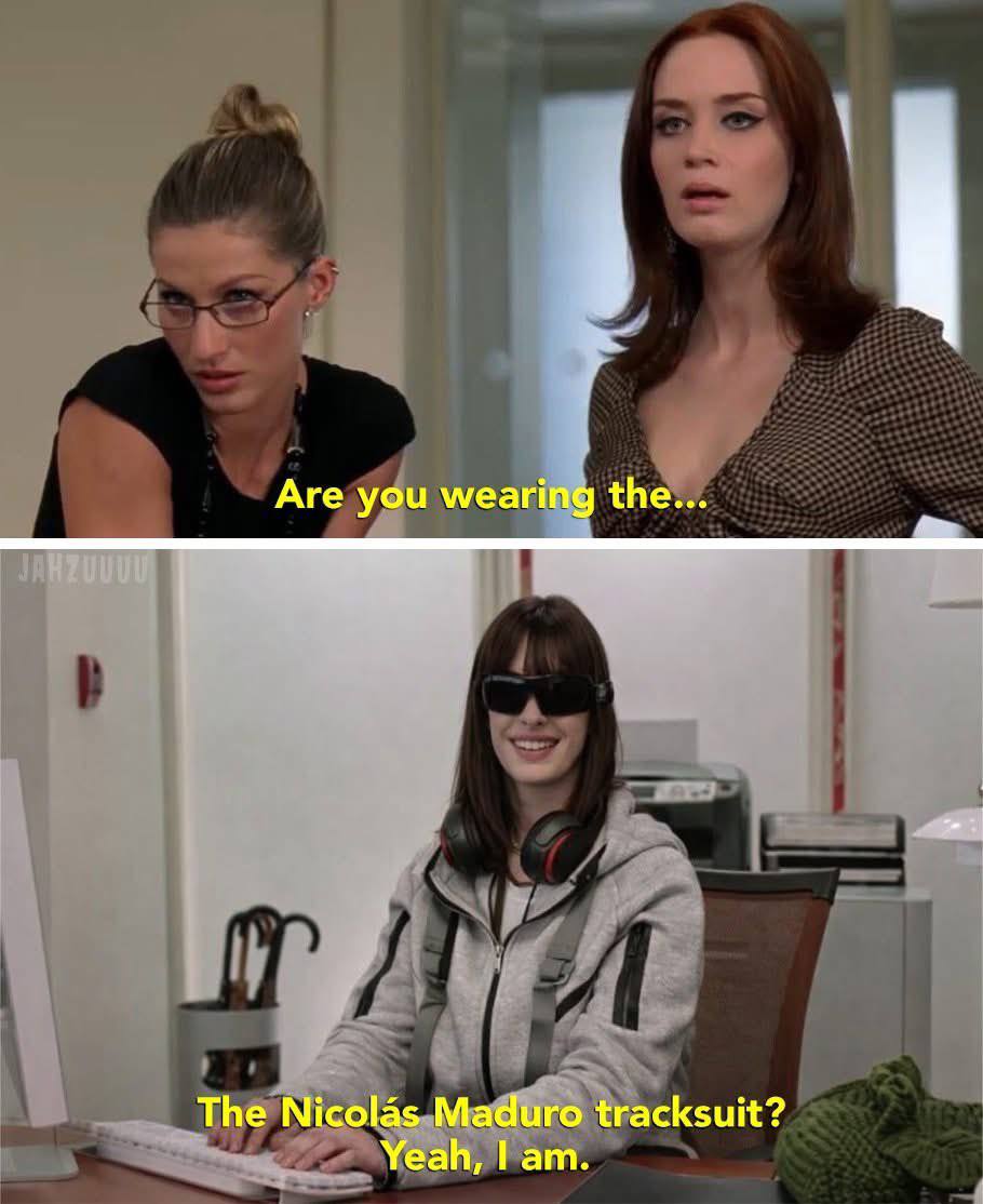 Are you wearing the... The Nicolas Maduro tracksuit? Yeah,