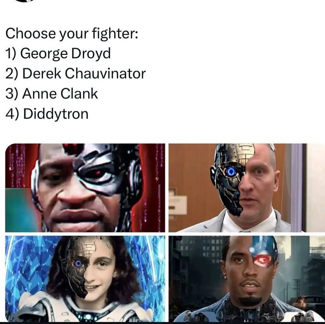Choose your fighter: 1) George Droyd 2) Derek Chauvinator 3) Anne Clank 4) Diddytron 4