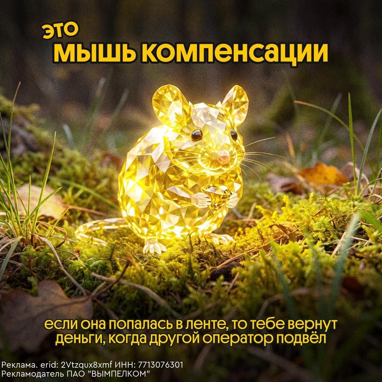 Не будем утверждать, что мышь волшебная… правда, отрицать тоже не станем 💛

Её суперсила – вернуть тебе деньги. 

Чтобы получить компенсацию, переходи на сайт Билайна ⚡️