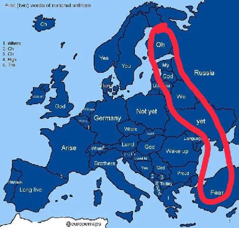 First (two) words of national anthem 1. Where 2. 7 3. 4. High Yes 5. The You My God Russia Lith, nia We iam yet Germany yet 1 Where over Language 4 Land Arise God Long life Wake up beautiful Brothers 