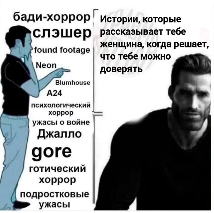 бади-хоррор Истории, которые рассказывает тебе слэшер женщина, когда решает, found footage что тебе можно Меоп доверять Blumhouse A24 психологический xoppop ужасы о войне Джалло доге готический хоррор