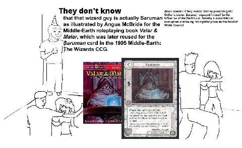on Also wonder if they realise that pondering the Orthanc-stone, Saruman exposed himself to the that that wizard guy IS actually Saruman influence of the Dark Lord, thereby succumbing to corruption an