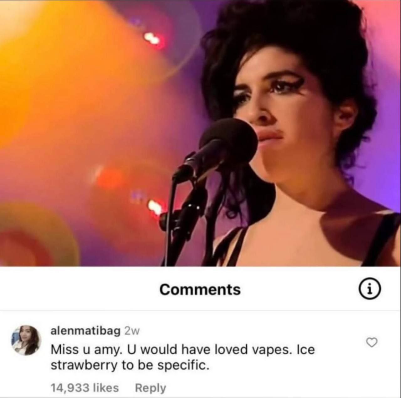 4 я и Comments alenmatibag Miss и amy. would have loved vapes. Ice strawberry to be specific. 14,933 likes Reply
