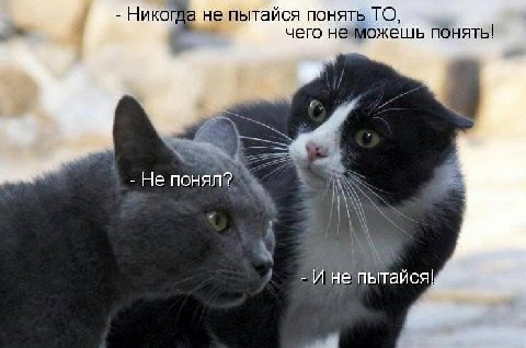 Никогда не пытайся понять ТО чего неможешь понять! Не А Ине пытайся!