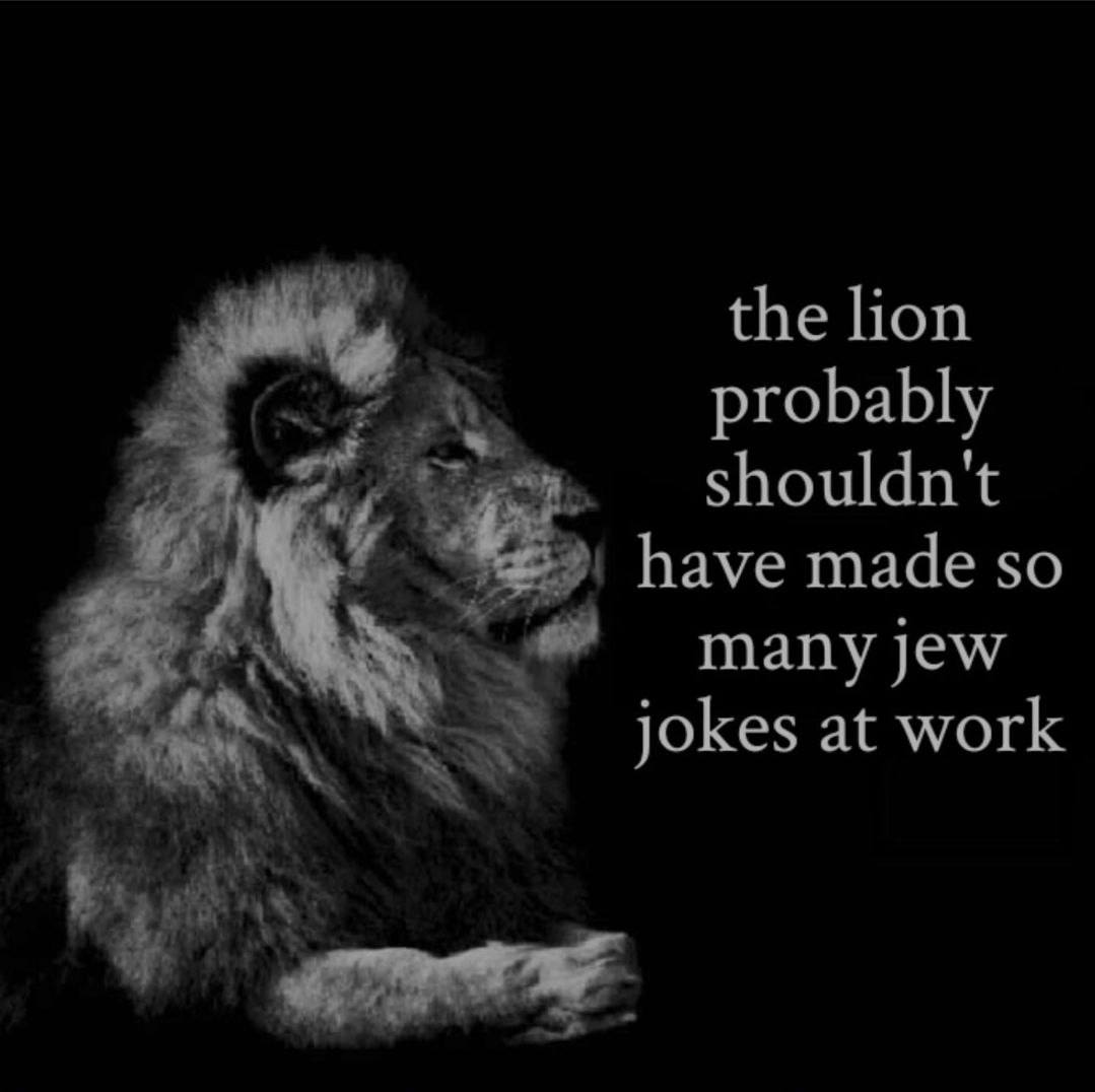 the lion probably shouldn't have made so тапу Jew jokes at work