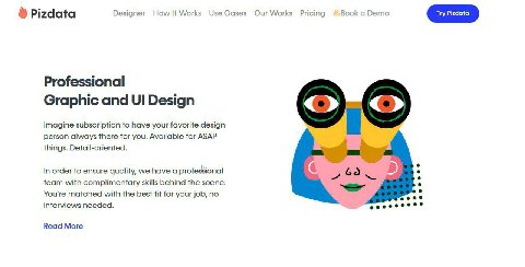 Pizdata Designer Ном/ И Our Works Pricing Book a Demo Professional Graphic and Design Imagine subscription to have your favorite design person always there for you. Available for ASAP things. Detail-o