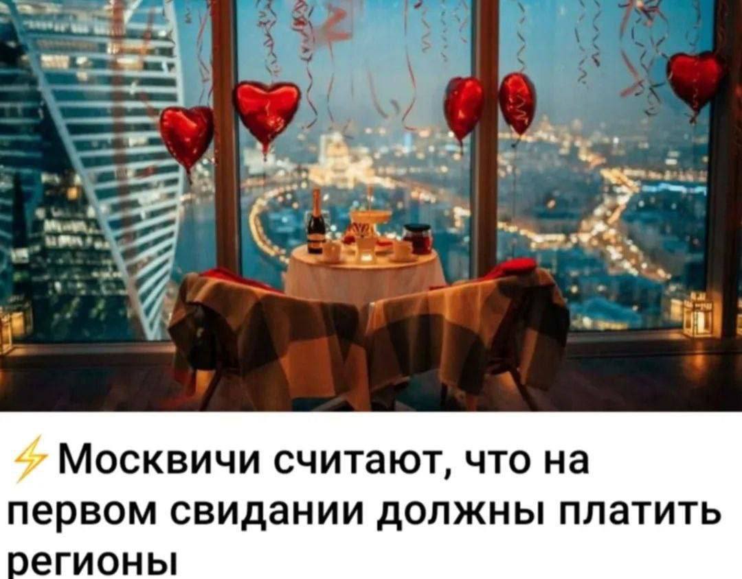 С Москвичи считают, что на первом свидании должны платить оегионы