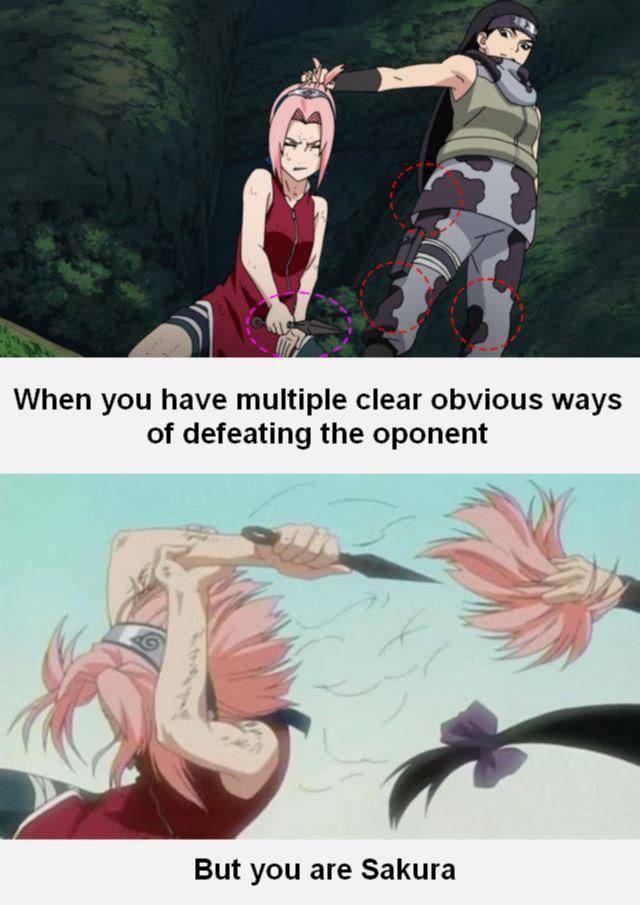 а When you have multiple clear obvious ways of defeating the oponent if 4 у But you are Sakura