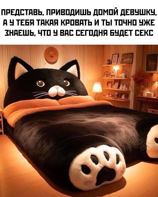 ПРЕДСТАВЬ, ПРИВОДИШЬ ДОМОЙ ДЕВУШКУ, А ТЕБЯ ТАКАЯ КРОВАТЬ И ТЫ ТОЧНО УЖЕ ЗНАЕШЬ, ЧТО 4 ВАС СЕГОДНЯ БУДЕТ СЕКС