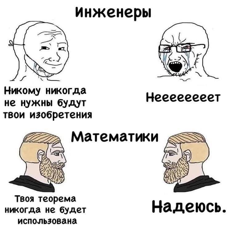 инженеры Никому никогда Heeeeeeecert не нужны будут твои изобретения Математики Твоя теорема никогда не будет Надеюсь. использована