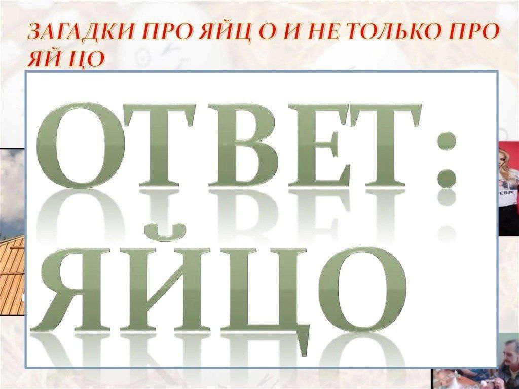 ЗАГАДКИ ПРО ЯЙЦ О И НЕТОЛЬКО ПРО к 0 1 ВЕГ 4 И