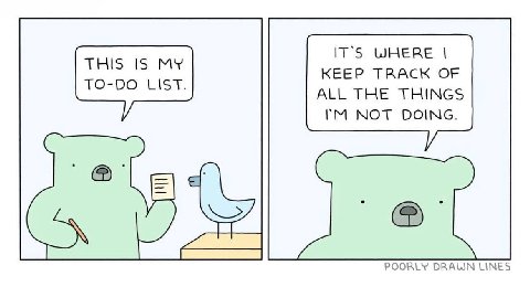 IT’S WHERE THIS IS MY TO-DO LIST. KEEP TRACK OF ALL THE THINGS NOT DOING. POORLY DRAUN LINES