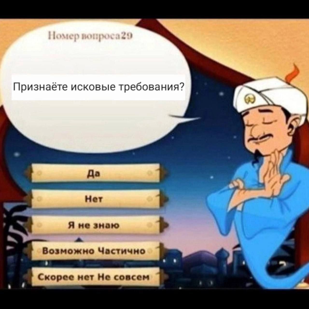 Признаёте исковые требования? Я не знаю Возможно Частично