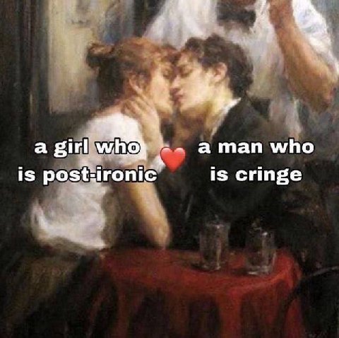 а aman who is post ironic is cringe