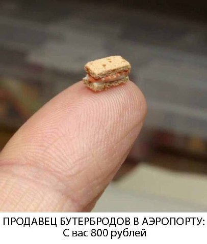 ПРОДАВЕЦ БУТЕРБРОДОВ В АЭРОПОРТУ: С вас 800 рублей