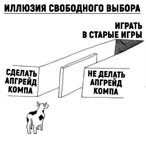 ИЛЛЮЗИЯ СВОБОДНОГО ВЫБОРА ИГРАТЬ В СТАРЫЕ ИГРЫ СДЕЛАТЬ НЕ ДЕЛАТЬ АПГРЕЙД АПГРЕЙД КОМПА КОМПА