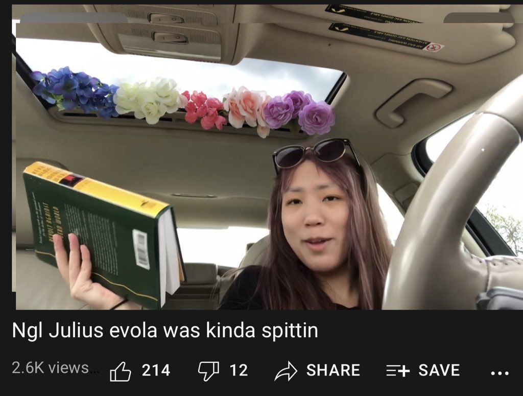 Julius evola was kinda spittin SAVE 214 12 SHARE