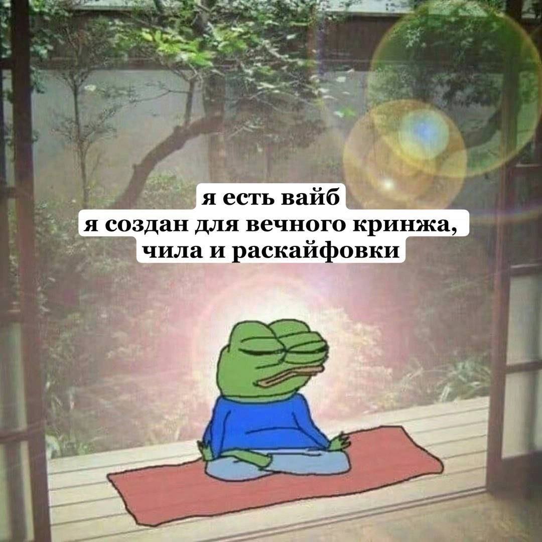 я есть вайб я создан для вечного кринжа, чила и раскайфовки