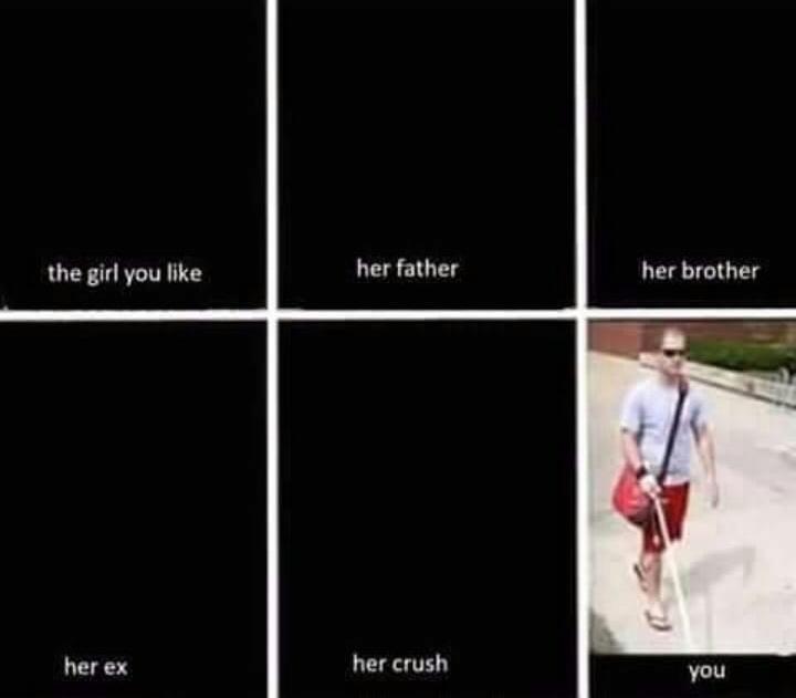 the girl you like her father her brother her her crush you