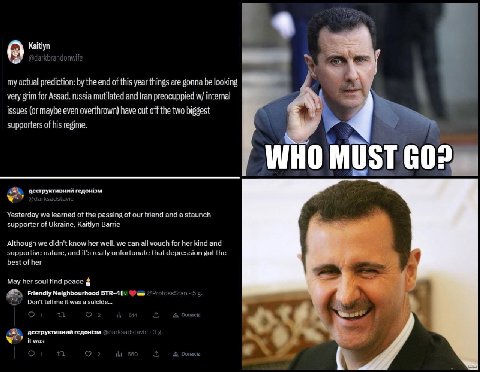 my actual prediction: the end of this year things are gonna be looking very grim for Assad. russia mutilated and Iran preocuppied internal issues (or maybe even overthrown) have cut off the two bigges