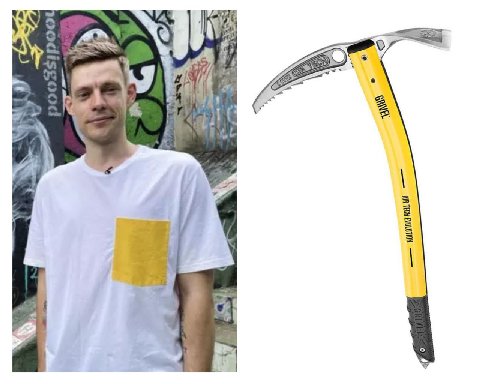 Юра Дудь и ледоруб Grivel Air Tech Evolution Ice Axe Yellow