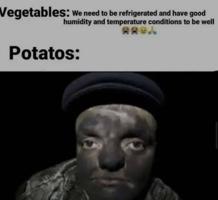 egetables: We need to be refrigerated and have good humidity and temperature conditions to be well Potatos: и