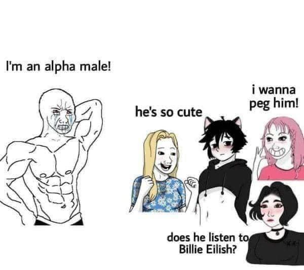 alpha male! i wanna 4 he's so cute А и Nas в does he listen Billie Eilish?