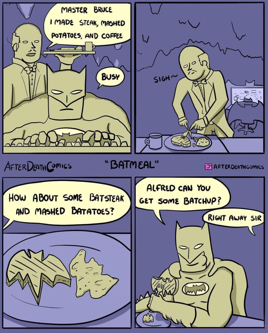 MASTER BRKE STEAK, ALFRED сям You How ABouT Some GET some ВАТСНУР? МАЗМЕР