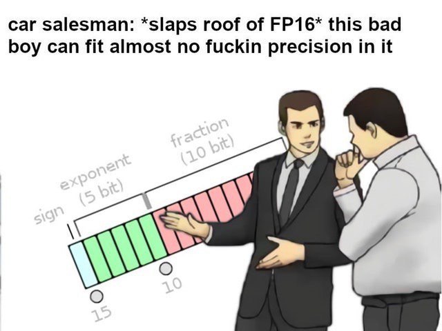 саг salesman: *slaps roof of this bad boy can fit almost no fuckin precision in it