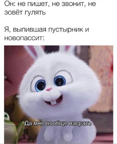 Он: не пишет, не звонит, не зовёт гулять Я, выпившая пустырник и новопассит: Да